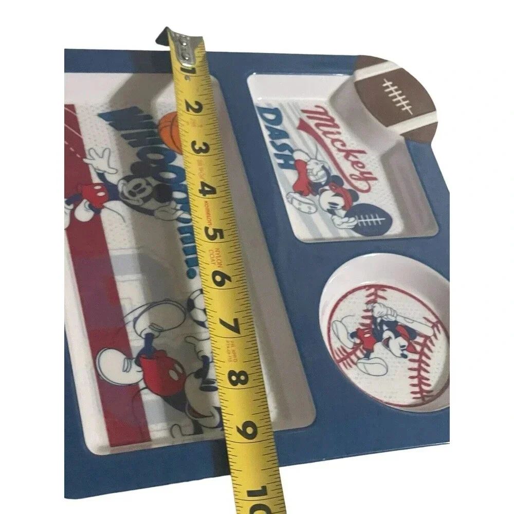 Disney Mickey Mouse Blue 3 Compartment Melamine Sports Plate
